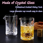 Gusnilo Cocktail Mixing Glass 24oz, Crystal Bar Mixing Glass 710ml for Home Bar, Set of 2