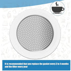 6 Pieces Moka Pot Replacement Cup Gasket with 2 Pcs Stainless Filter Silicone Moka Express Replacement Seals Funnel Kits Compatible Espresso Coffee Maker Parts(3-cup)