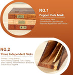 Book Cutting Board Set with Separated Stand, 3 Piece [Acacia/Ebony/Rubber] Wood Cutting Boards That Look Like Books for Kitchen Decor, Reversible Thick Chopping Board with Brass Food Labels