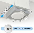 10-inch Paper Plate Dispenser Under Cabinet, Bamboo Paper Plate Holders, Kitchen Counter Vertical Plate Dispensers Holders Countertop Caddy (For 10-inch Plates,Gray)