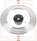 Universal Lid for Pots and Pans Skillets, Stainless Steel Pan Cover Fits 6-7-8 Inch Cookware,Replacement Frying Pan Cover, Cast Iron Skillet Pot Lids with Heat Resistant Knob