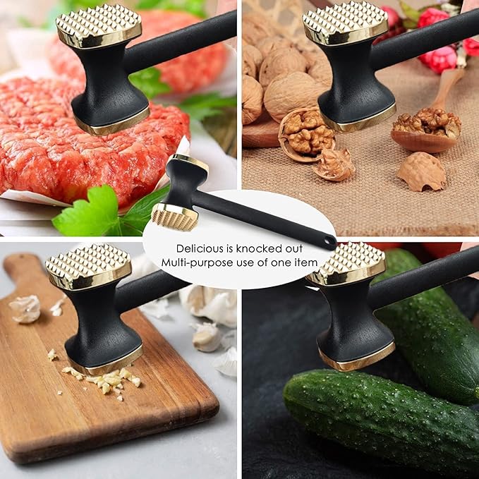 Kitchen Meat Tenderizer - Heavy Duty Manual Hammer Mallet Tool,Meat Hammer Used for Steak, Chicken, Fish，Meat Pounder With Comfort Grip Handle