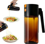 Olive Oil Spray Bottle Dispenser, 2-in-1 Glass Material Kitchen Cooking Oil Sprayer, 17 oz/500 ml Cooking Spray, Glass Spray Bottle with Tipper, Food Grade Spray for Kitchen, Salad, Frying, Barbecue
