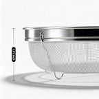 Fine Mesh Strainer for Kitchen, Stainless Steel Colander Bowl for Pasta, Rice, Fruit, Metal Net Baskets with Resting Base - Strain, Drain, Rinse (Diameter 8.67 inch)
