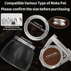 Coffee Tamper for Moka Pot, 304 Stainless Steel Espresso Coffee Tamper, Espresso Dosing Funnel Compatible with Aluminum Espresso Stovetop Moka Pot (Silver)