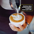 Espresso Carafe Glass Replacement - 4 Cup. Fits Most Espresso Machines, Mr. Coffee, Cuisinart, Breville. PLUS Stainless Steel Creamer (8oz).