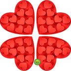 4 Pack 10-Cavity Heart Silicone Molds Non-Stick Food Grade Reusable Baking Molds for Chocolate Candy Gummy Jello Ice Cube Soap DIY Valentine's Day Craft Making