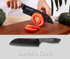 all in one Kitchen Knife Set with Block, 19 PCS High Carbon Stainless Steel Sharp Serrated Steak Knives Set, Chef Knives, Bread Knife, Scissor, Sharpener,
