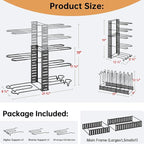 MUDEELA Pots and Pans Organizer Rack under Cabinet 8-Tiers Adjustable Pot Rack with 3 DIY Methods, Expandable 11.65'' to 19" Pot Lid Organizer for Kitchen Pantry Cabinet Organization and Storage