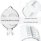 1 Cup Liquid Measuring Cup with Ounces, Food-Grade Plastic Measuring Cup with Permanent Laser-Etched Markings, Clear Single Measuring Cup
