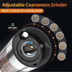 2Pack Electric Salt and Pepper Grinder Set USB Rechargeable with Warm LED Light, Adjustable Coarseness Lidaop Large Capacity Automatic Salt Pepper Mill Shakers for Kitchen, Sliver Set