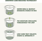 GreenPan Rice Cooker, 8 Cups Cooked (4 Uncooked), Low-Carb & Soup Mode,10 ONE-TOUCH Cooking Presets, PFAS-Free Ceramic Steamer Basket, Fuzzy Logic, Auto Keep Warm, Oats, 24HR Delay Timer, Cream