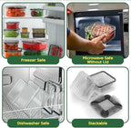 RockBerry 50 Pcs Large Food Storage Containers with Lids Airtight-85 OZ to small Containers-Total 526OZ Stackable Kitchen Set -BPA Free Leak proof containers (50Multi)