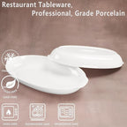 9.5 x 6 Inch Oval Au Gratin Baking Dishes, Set of 2, Porcelain Baking pan Oven Safe, Roasting Lasagna Pans, for Casserole Dish, Pie Plate, Baking, scalloped, potatoes, shepherds pie