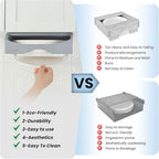 10-inch Paper Plate Dispenser Under Cabinet, Bamboo Paper Plate Holders, Kitchen Counter Vertical Plate Dispensers Holders Countertop Caddy (For 10-inch Plates,Gray)