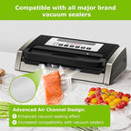 Bonsenkitchen 3 Rolls 11" x 16' + 3 Rolls 8" x 16' Vacuum Sealer Bags for Food with a Color Box, Easy to Store, Commercial Grade, BPA Free, Great for Food Storage or Sous Vide, VB22