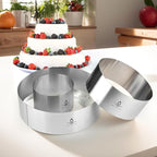 3Pcs Cake Molds for Baking, Stainless Steel Mousse Cake Rings, Mousse Ring Mold Round for Bakeware Tools-4/6/8in (2.36''H)