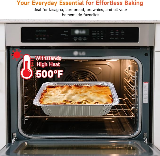 Aluminum Pans with Clear Lids 9x13-10 Pack Aluminum Foil Pans, Heavy Duty Disposable Pans for Cooking, Baking, Meal Prep, Parties & Food Storage