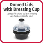 GoodCook 4-Cup Meal Prep Bowls Set with Lids and Dressing Cup,Microwavable Food Storage Containers for Meal Prepping,Set of 10,Black,(Pack of 4)