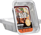 Half Size Aluminum Pans 9x13-10 Pack Aluminum Foil Pans, Heavy Duty Disposable Pans for Cooking, Baking, Meal Prep, Parties & Food Storage