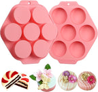 Sidosir 2Pcs Oreo Cookie Chocolate Silicone Mold, 7-Cavity Round Cylinder Oreo Chocolate Cover Molds for Candy, Silicone Baking Molds for Mini Cakes, Jelly