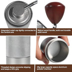 Manual Coffee Grinder Gift Box Non-Detachable Stainless Steel Conical Burr Aluminum Coffee Bean Grinder with 25 Grinding Settings Cleaning Brush Grindable Espresso Moka Pot for Camping Silver