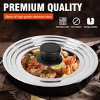 Universal Lid for Pots and Pans Skillets, Stainless Steel Pan Cover Fits 6-7-8 Inch Cookware,Replacement Frying Pan Cover, Cast Iron Skillet Pot Lids with Heat Resistant Knob