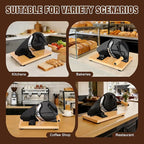 Upgrade Manual Bread Slicer for Homemade Sourdough Bread, Adjustable Thickness with Stainless Steel Serrated Blade, Even Slicing Guide, Non-Slip Suction Cups – Ideal for Home Kitchens and Bakeries