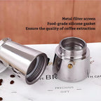 Stainless Steel Moka Pot, Gas/Electric Stovetop Espresso Maker, Percolator Coffee Pot Italian Percolator Cuban Café Brewing, Greca Coffee Maker (9CUP 450ml)