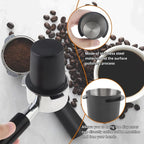 2PCS Coffee Dosing Cup 54mm, Stainless Steel Espresso coffee Dosing Cup Espresso coffee Machine Accessories, Coffee Powder Feeder Part coffee Grinder Powder cup Compatible (2, Black, 54mm)
