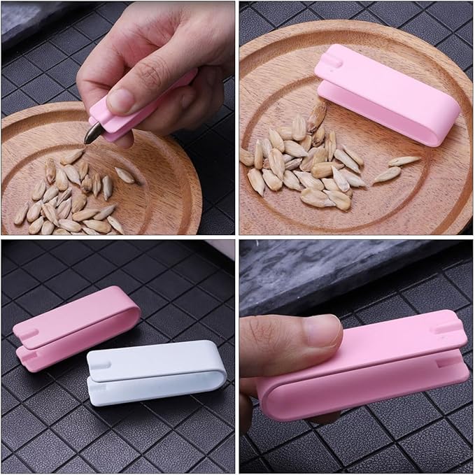 BESPORTBLE 20pcs Nut Opener Melon Seed Peeling Clips Set, Multipurpose Nut Shucker Tools with Nordic Pink and Blue Colors, Kitchen Specialty Gadget for Shelling Sunflower and Random Color