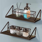 Farmhouse Metal Wire Bin Basket with Handle - Small, 4 Pack - Rustic Home Storage Organizer for Cabinets,Pantry,Closets,Cupboards, Shelves,Countertops,Bathroom Vanity,Kitchen,Bedroom (Bronze)