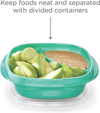Rubbermaid 50-Piece Food Storage Containers Set with Lids, Teal Splash – Perfect for Lunch, Meal Prep, Leftovers & More – Top Rack Dishwasher Safe, BPA-Free Plastic