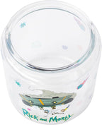 Silver Buffalo Rick and Morty Falling Out of Ship Glass Cookie Snack Candy Jar with Lid (Small)