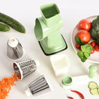 Rotary Cheese Grater Hand Crank Transparent - Shredder Slicer Grinder 3 Stainless Steel Blades, Stable Suction, Labor-Saving Handle, Safe Kitchen Tool for Cheese, Vegetable, Nuts, Chocolate