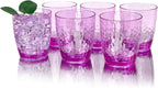 Set of 6 Hammered Style 15-ounce/430ml Acrylic Glasses Plastic Tumbler,BPA Free,Dishwasher Safe (Purple)