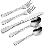 Oneida Silverware Set For 8, Colonial Boston 45-Piece Everyday Flatware Set with Serving Utensils, Service For 8, 18/0 Stainless Steel, Dishwasher Safe, Knives Spoons And Forks Sets (Silver, 45 Piece)