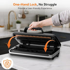 Newise 85Kpa Vacuum Sealer Machine - Kitchen Gifts, 10-in-1 Full Automatic Food Saver with Easy-Lock Handle, Built-in Cutter & Roll Storage for Dry/Moist Foods, Includes Bags & External Hose