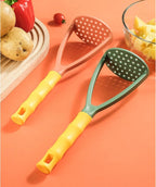 2pcs Potato Masher Manual Masher Kitchen Masher Non-Scratch Nonstick Potato Pumpkin Ricer Smasher Kitchen Tools for Bean, Root Vegetables, Fruits, Baby Food, Avocado potato masher (Green+Orange)