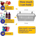 Joben Oligey 3 Set [Extra Large] Hanging Wall Baskets ,Wire Basket For Storage Pantry, Farmhouse Food Storage Kitchen Pantry Laundry Closet Garage RV ,Black