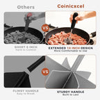 304 Stainless Steel Meat Chopper & Masher, Coinicxcel 10 Inch Heat Resistant Ground Beef Chopper Tool with 6 Curve Blades & Ergonomic Non-Slip Handle, Heavy-Duty Hamburger Smasher Tool Dishwasher Safe