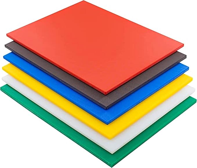 TrueCraftware- Cutting Boards for Kitchen 18" X 12" X 1/2” Assorted Colors Set of 6- Color Coded Durable Kitchen Cutting Board Chopping Board Non Slip Cutting Mat for Meat Vegetables Dishwasher Safe