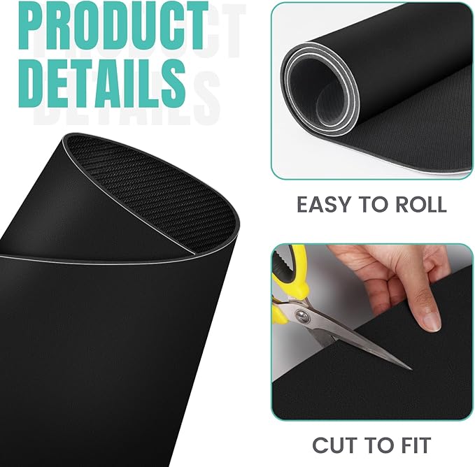 WISELIFE Coffee Mat Super Absorbent Dish Drying Mat Coffee Bar Accessories Match with Machine Large Drying Mats for Kitchen Counter 17" W x 30" L, Black