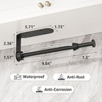 Mbillion Under Cabinet Paper Towel Holder for Kitchen, RV & Camper - Waterproof, Anti-Rust Wall Mount with No Drill Installation, 5.71” Compact Design (Black)