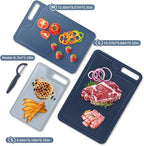 4 Piece Plastic Cutting Board Set for Kitchen Dishwasher Safe,Food Safety, Non-Slip Design, Ideal for Meat and Vegetable Prep
