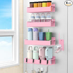Magnetic Water Bottle Holder for Refrigerator, Cup Holder Organizer for Stanley and Tumbler for Kitchen, 4 Pack, Pink