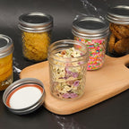 CycleMore 6 oz Mason Jars with Airtight Lids and Bands, 30 Pack Regular Mouth Glass Canning Jars, Small Glass Canisters for Jelly, Sauce, Jam, Honey, Juice, Wedding Favors, Shower Favors