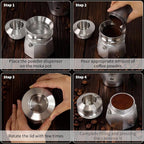 Coffee Tamper for Moka Pot, 304 Stainless Steel Espresso Coffee Tamper, Espresso Dosing Funnel Compatible with Aluminum Espresso Stovetop Moka Pot (Silver)
