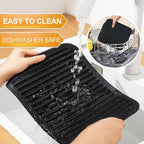 9"x12" Large Silicone Trivets for Hot Pots and Pans, Hot Dishes, 2 Non Slip Heat Resistant Mats for Countertop Table, Silicone Pot Holders Hot Pads for Kitchen, Food Grade & BPA Free, Black