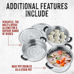 CONCORD 3 Tier Premium Stainless Steel Steamer Set (32 CM)